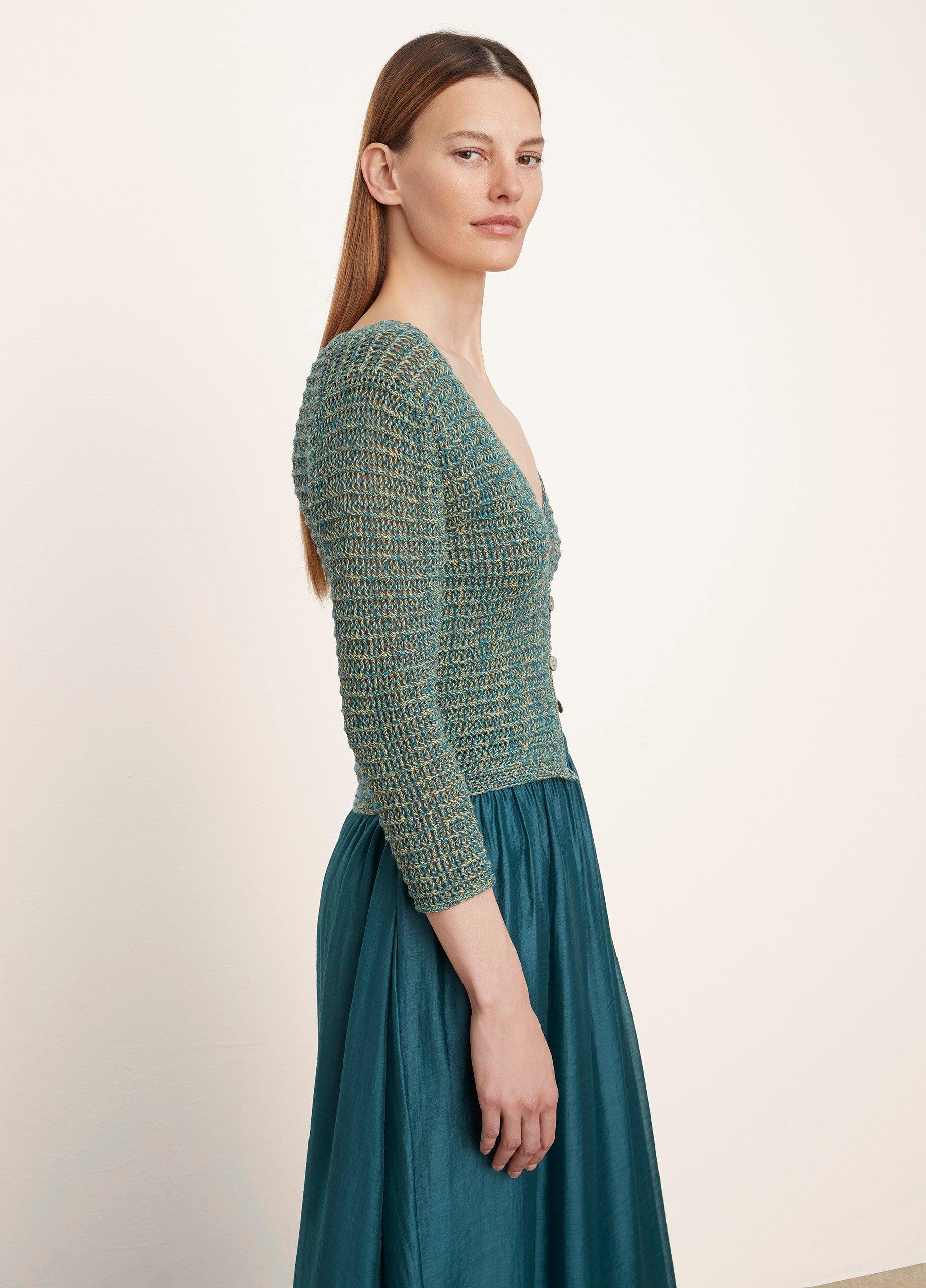 Marled Crochet Cardigan in Vince Products Women