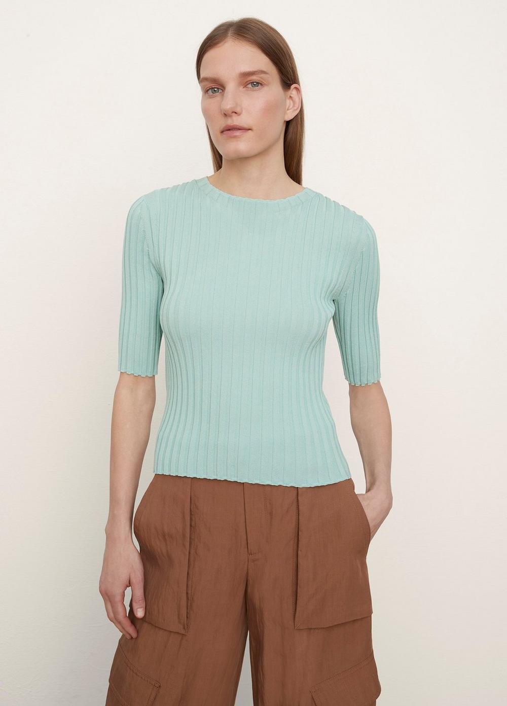 Ribbed Elbow Sleeve Sweater