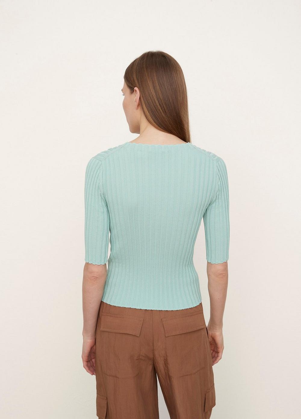 Ribbed Elbow Sleeve Sweater