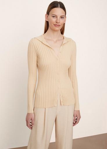 Ribbed Long Sleeve Button Up Cardigan image number 1