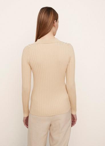 Ribbed Long Sleeve Button-Up Cardigan image number 3