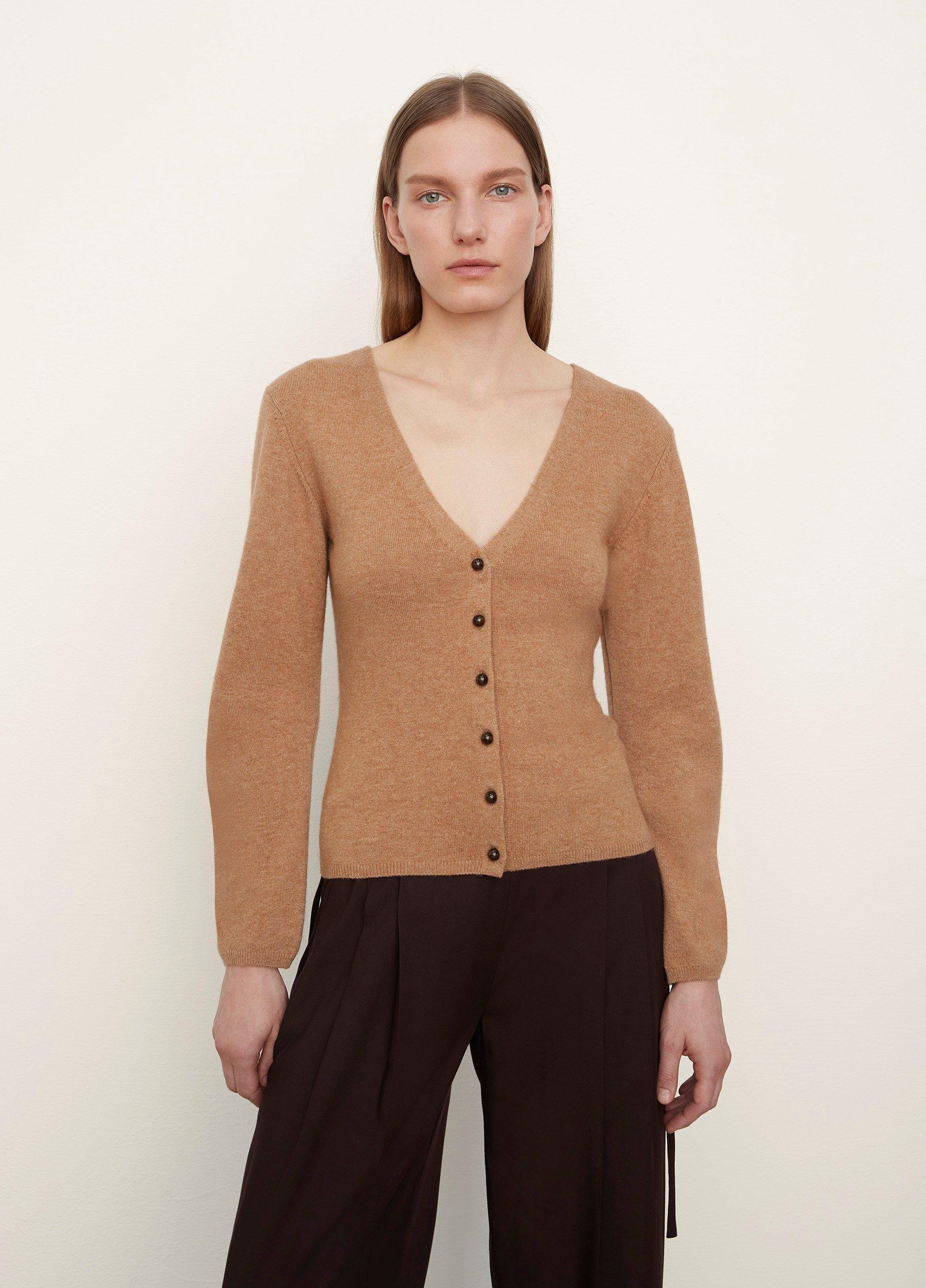 Deep V-Neck Button Cardigan in Vince Products Women | Vince