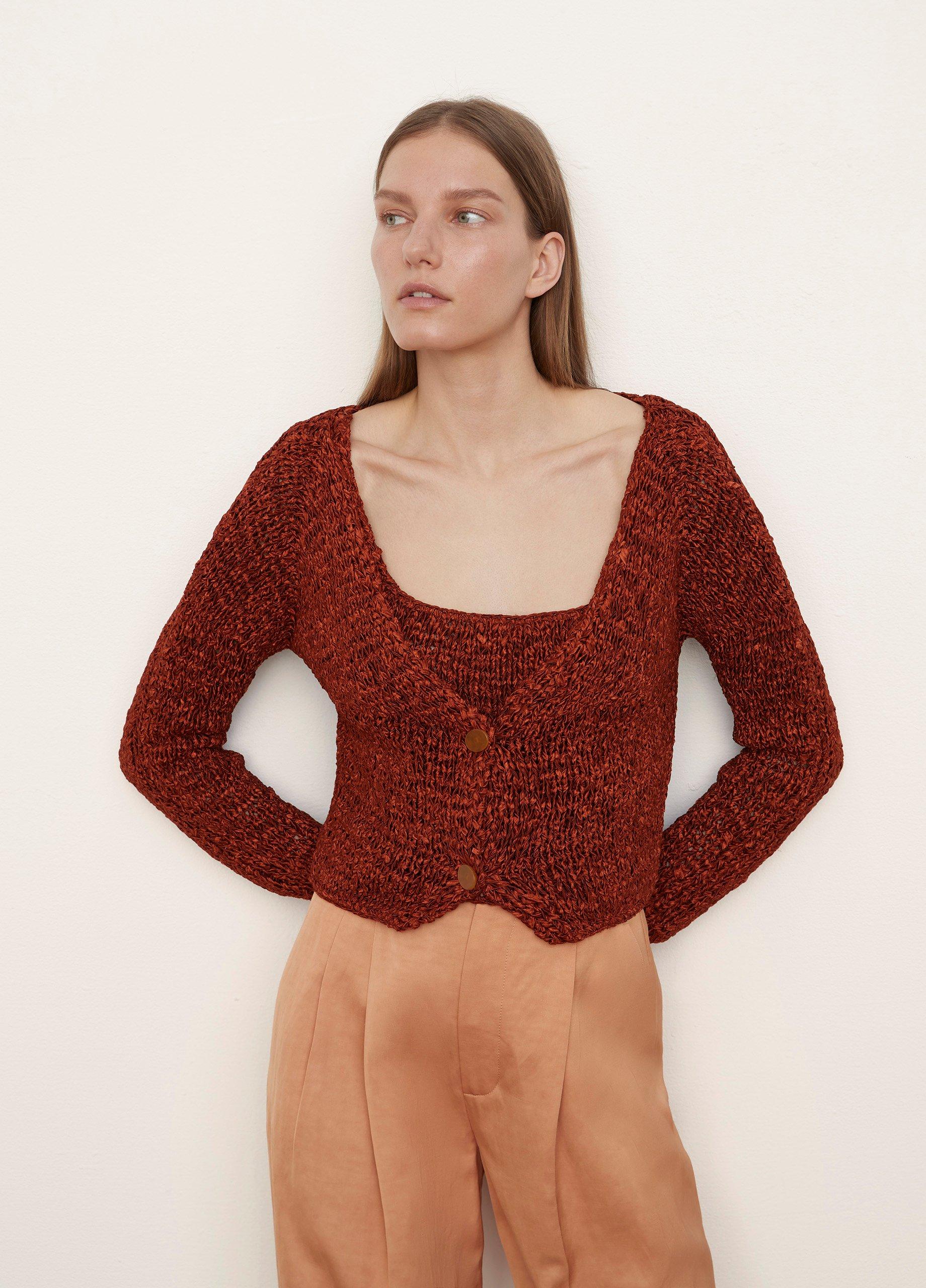 Textured Shrunken Cardigan image number 1