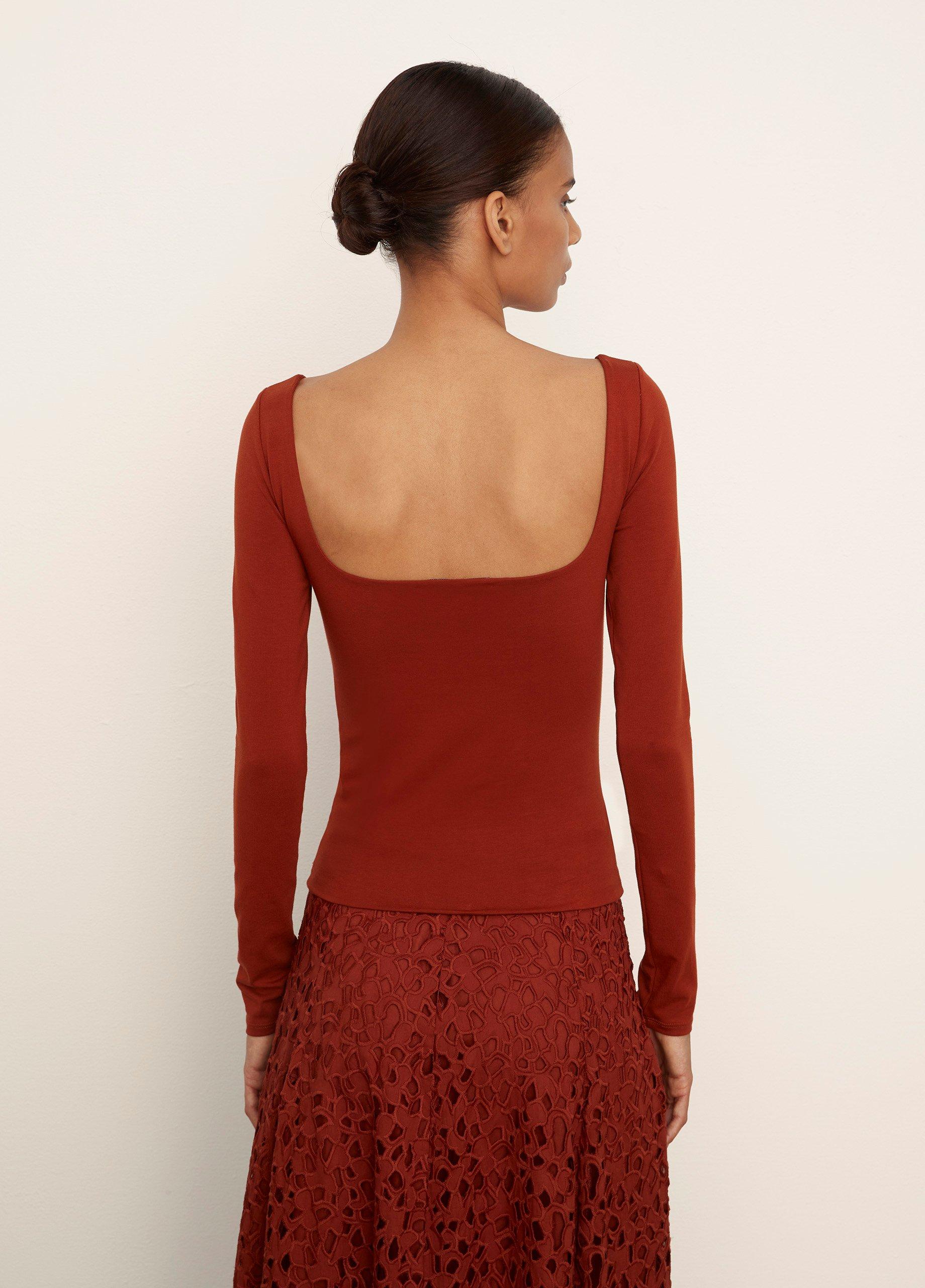 Pima Cotton Long Sleeve Square-Neck image number 3