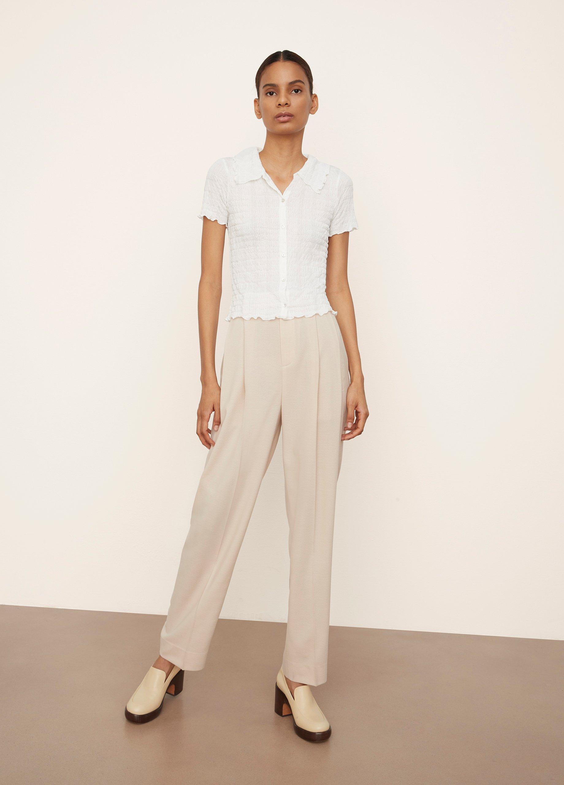 Smocked Short Sleeve Button-Up Shirt image number 0