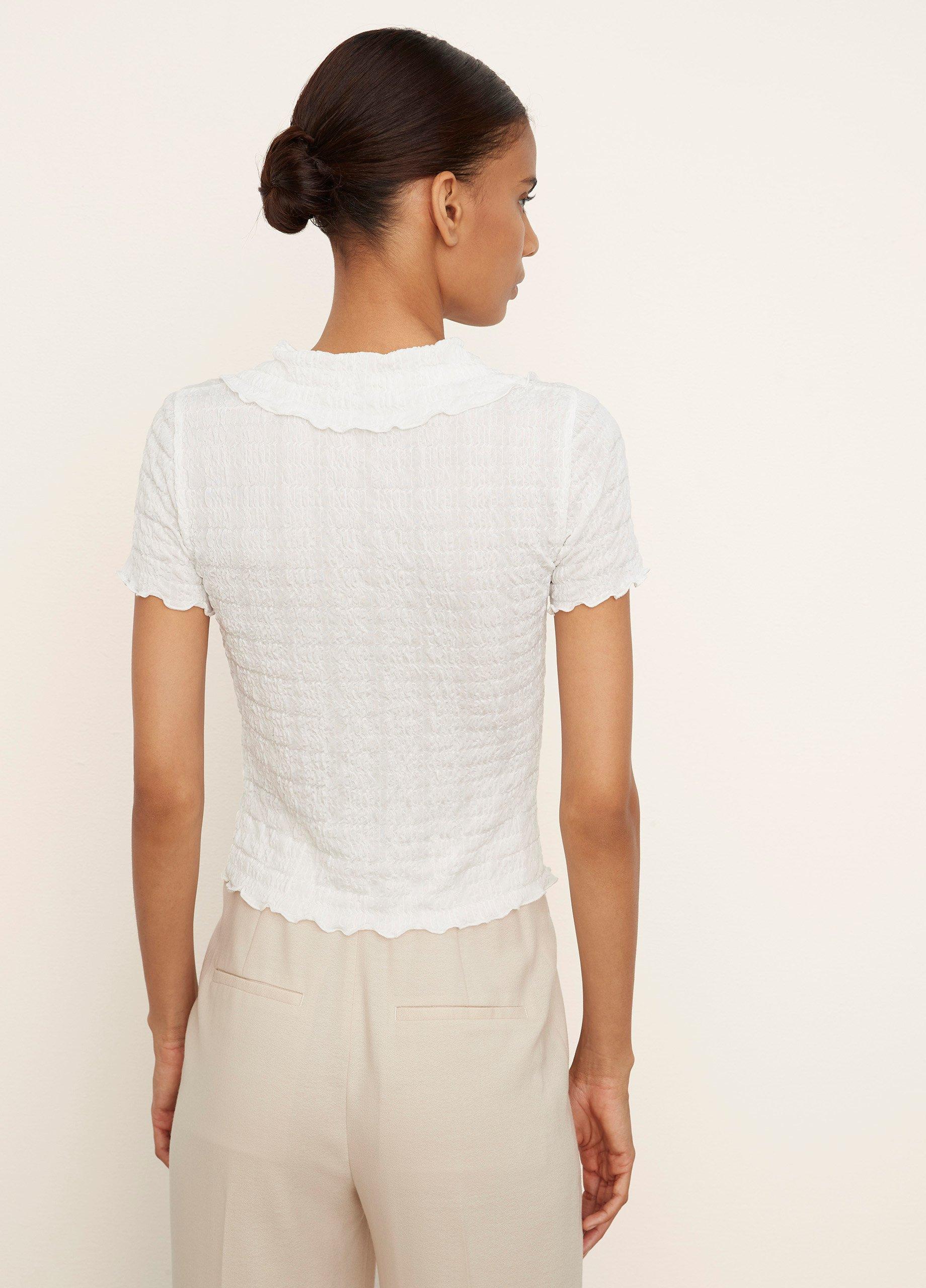 Smocked Short Sleeve Button-Up Shirt image number 3