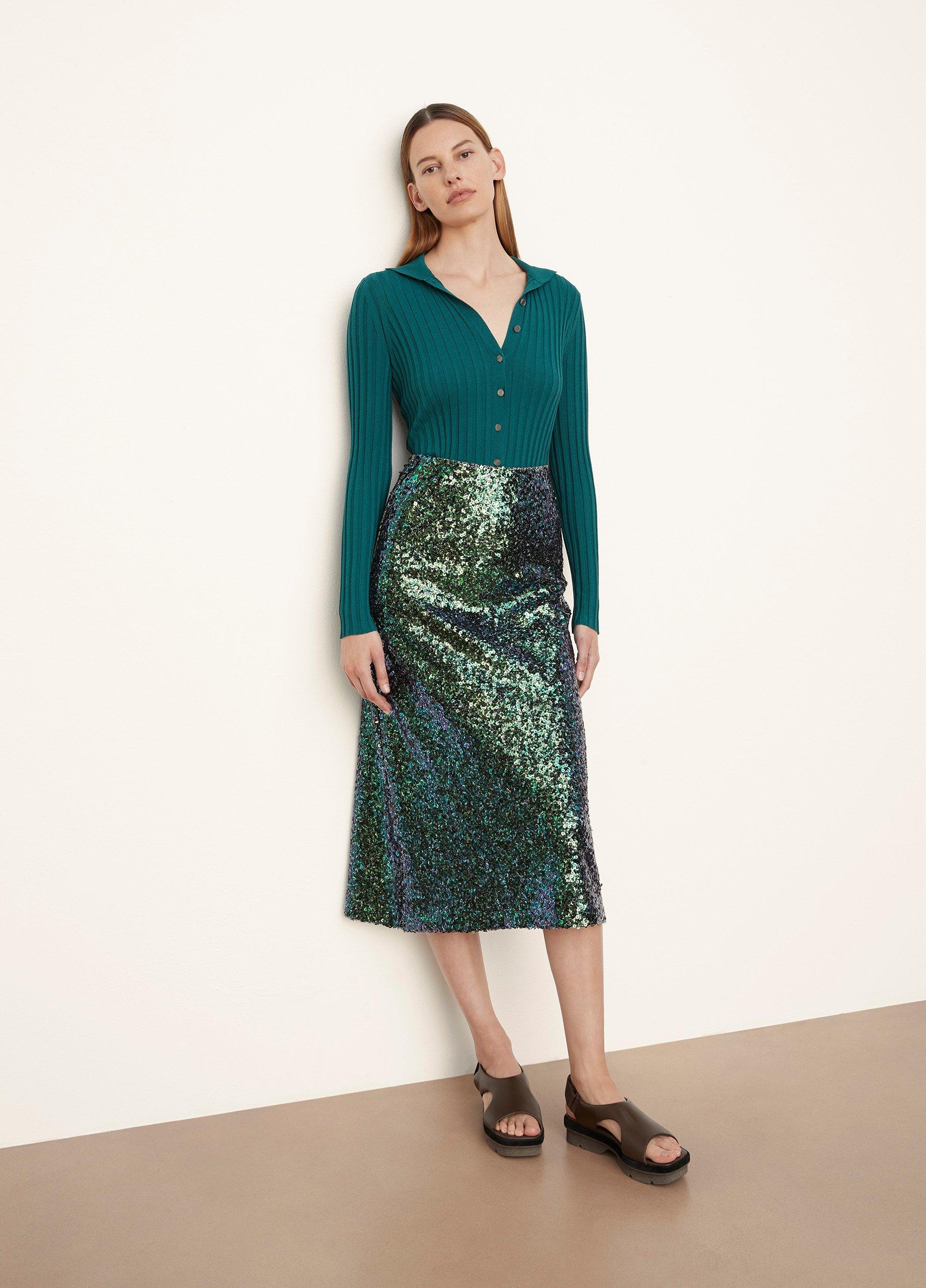 Sequin Slip Skirt image number 1