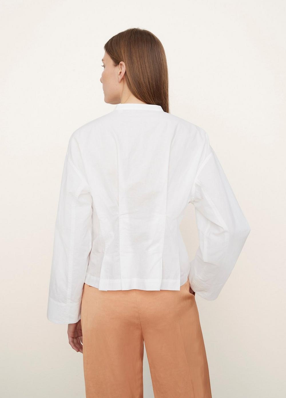 Fitted Band Collar Blouse