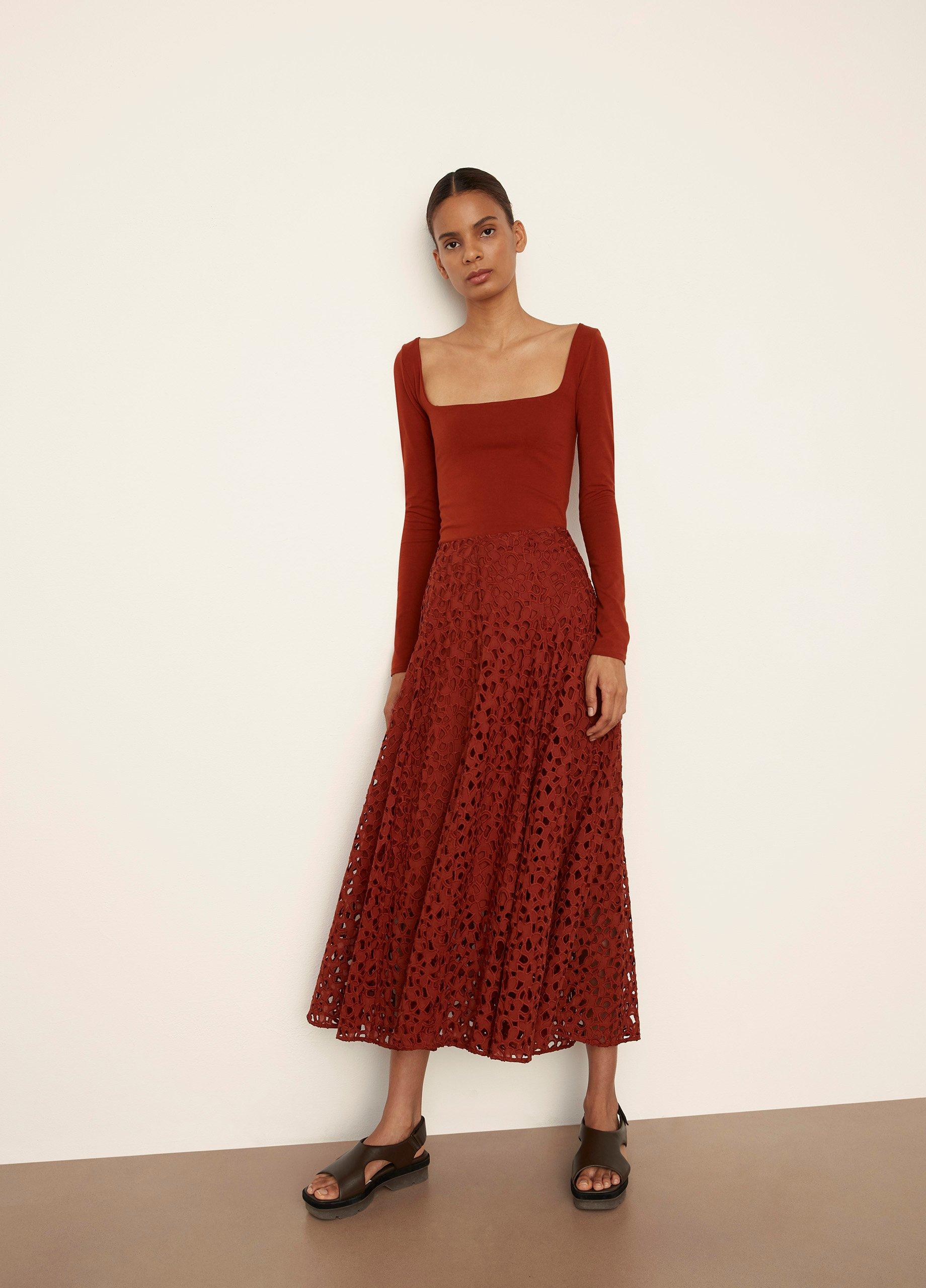 vince lace slip skirt