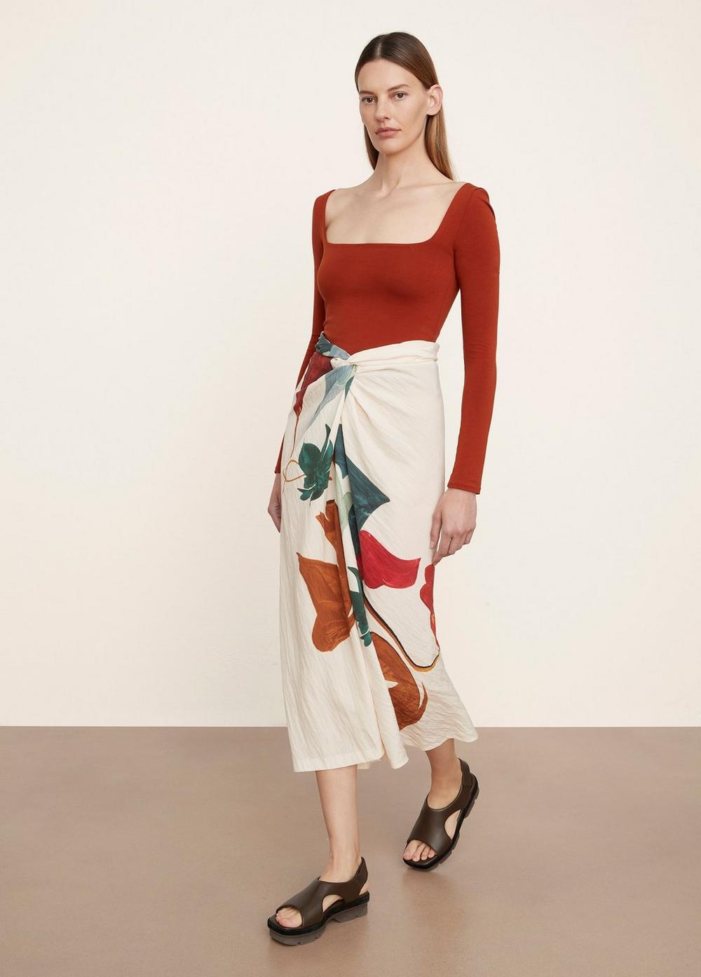 Abstract Painted Draped Knot Skirt