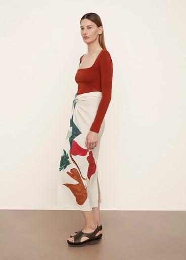 Abstract Painted Draped Knot Skirt image number 2