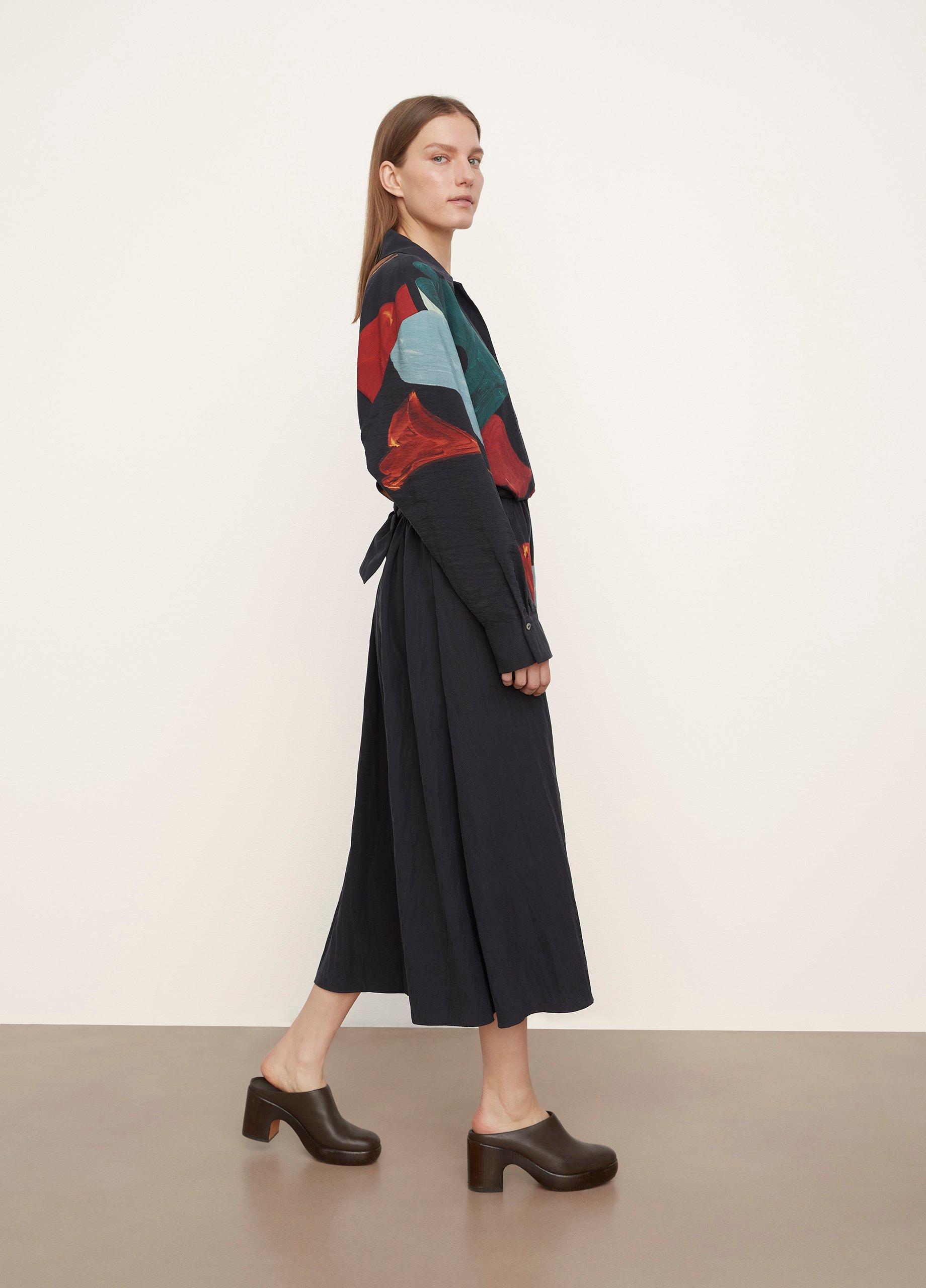 Abstract Painted Slim Fitted Wrap Dress image number 2