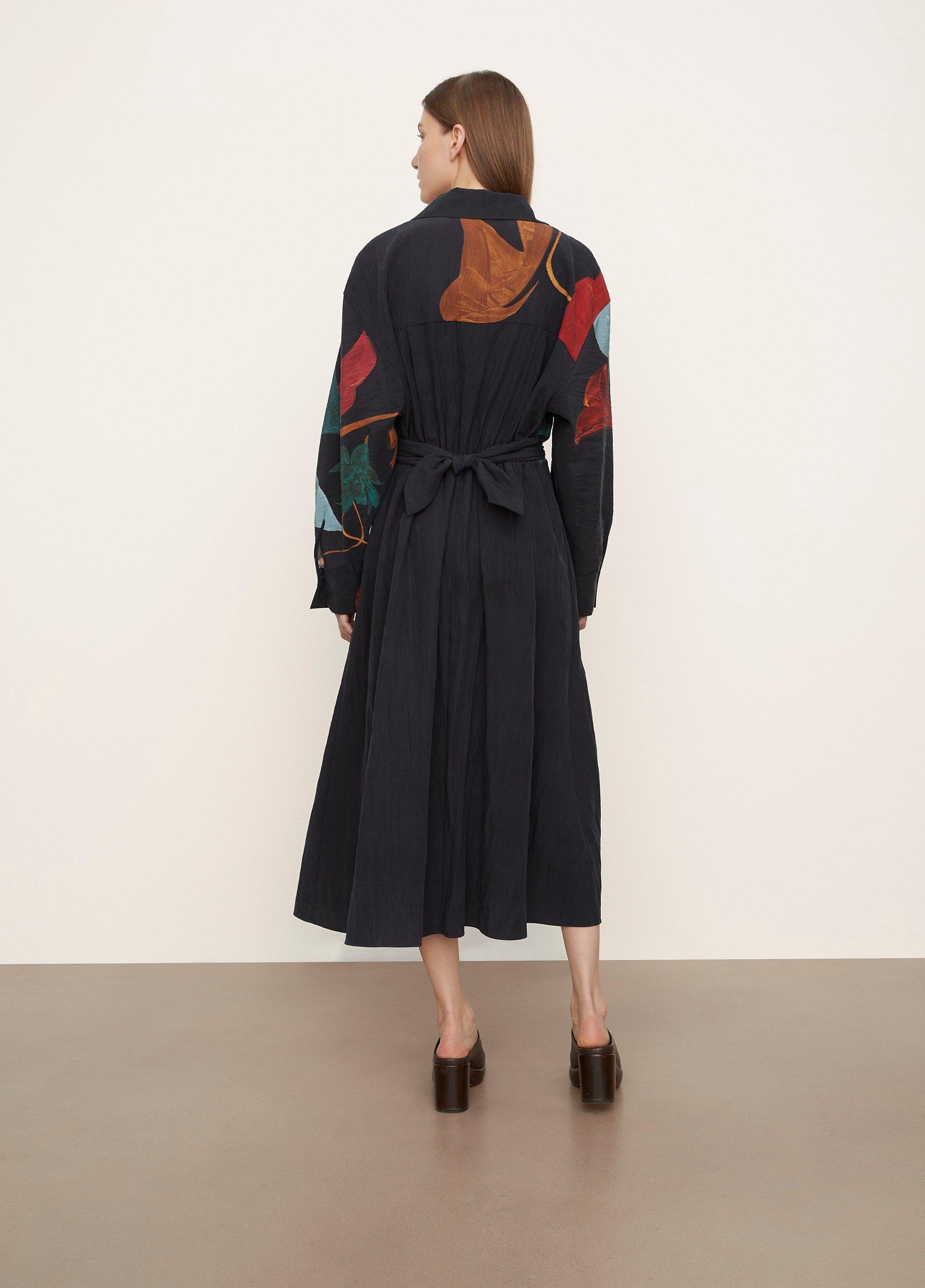 Abstract Painted Slim Fitted Wrap Dress image number 3