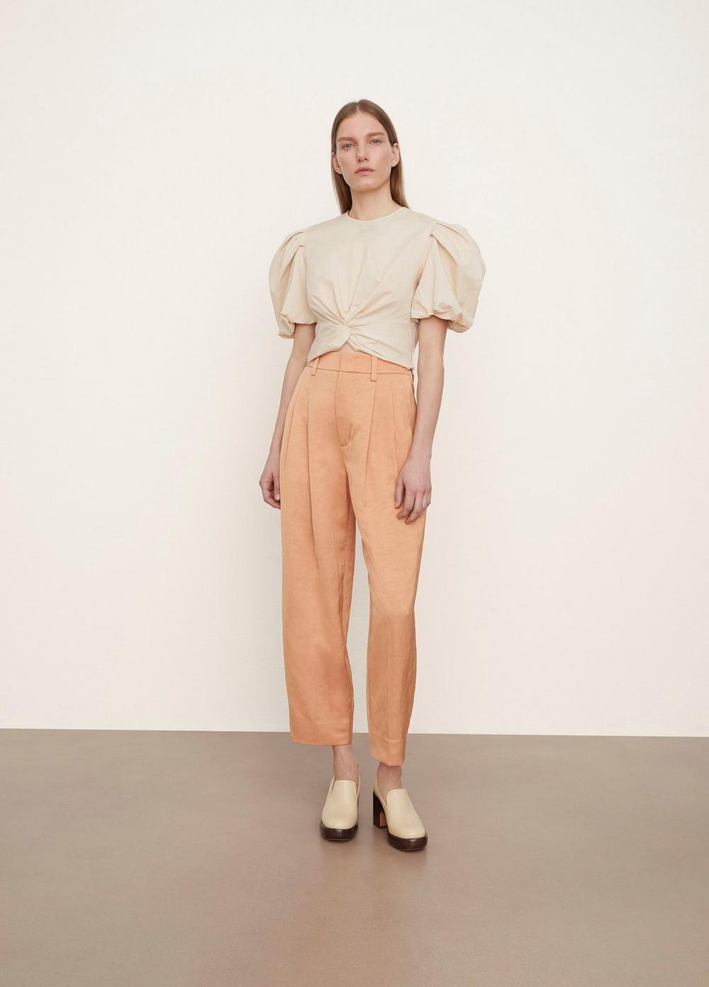 Pleat Front Tapered Pant