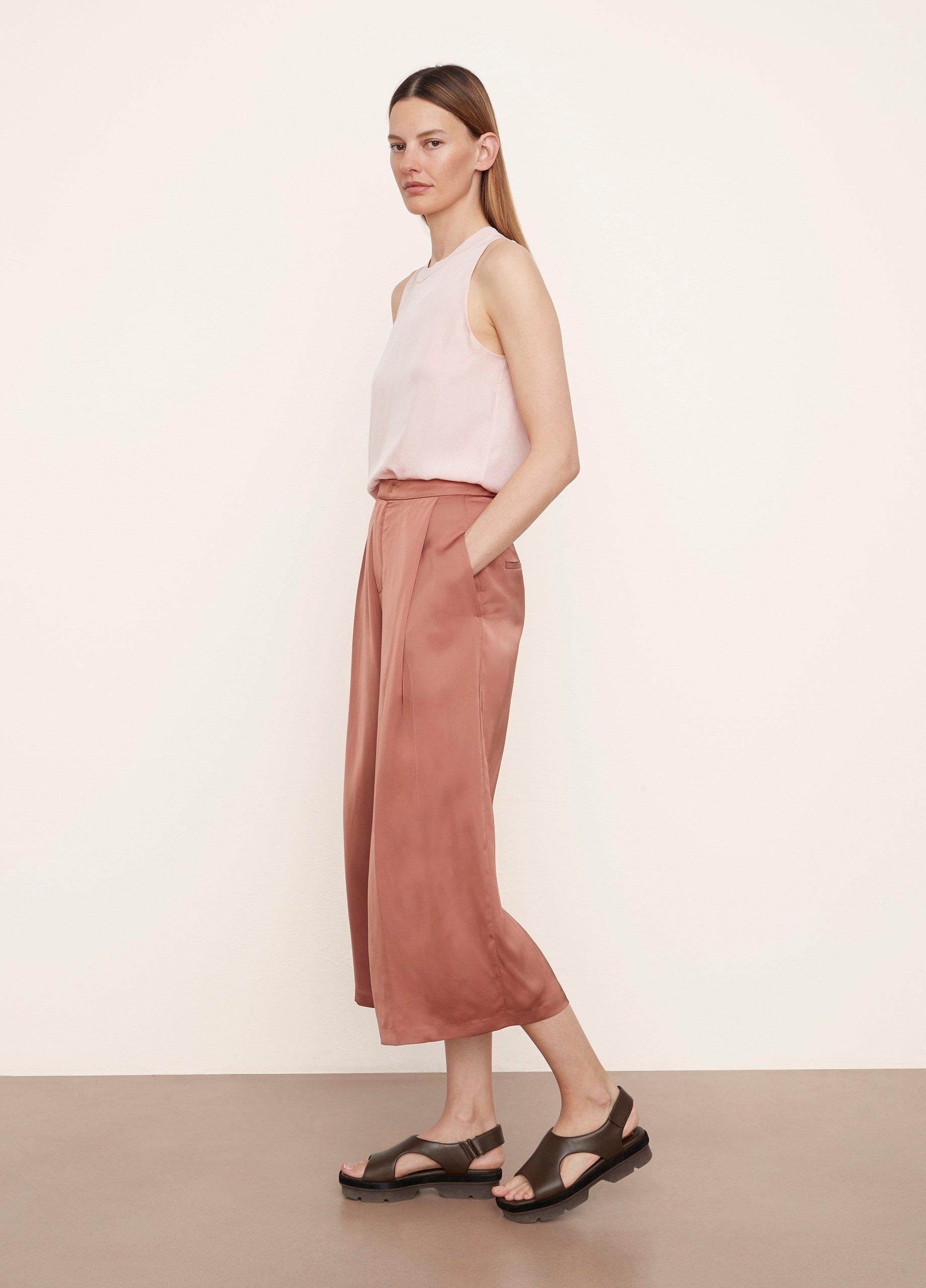 Satin Pleat-Front Wide-Leg Pant image number 2