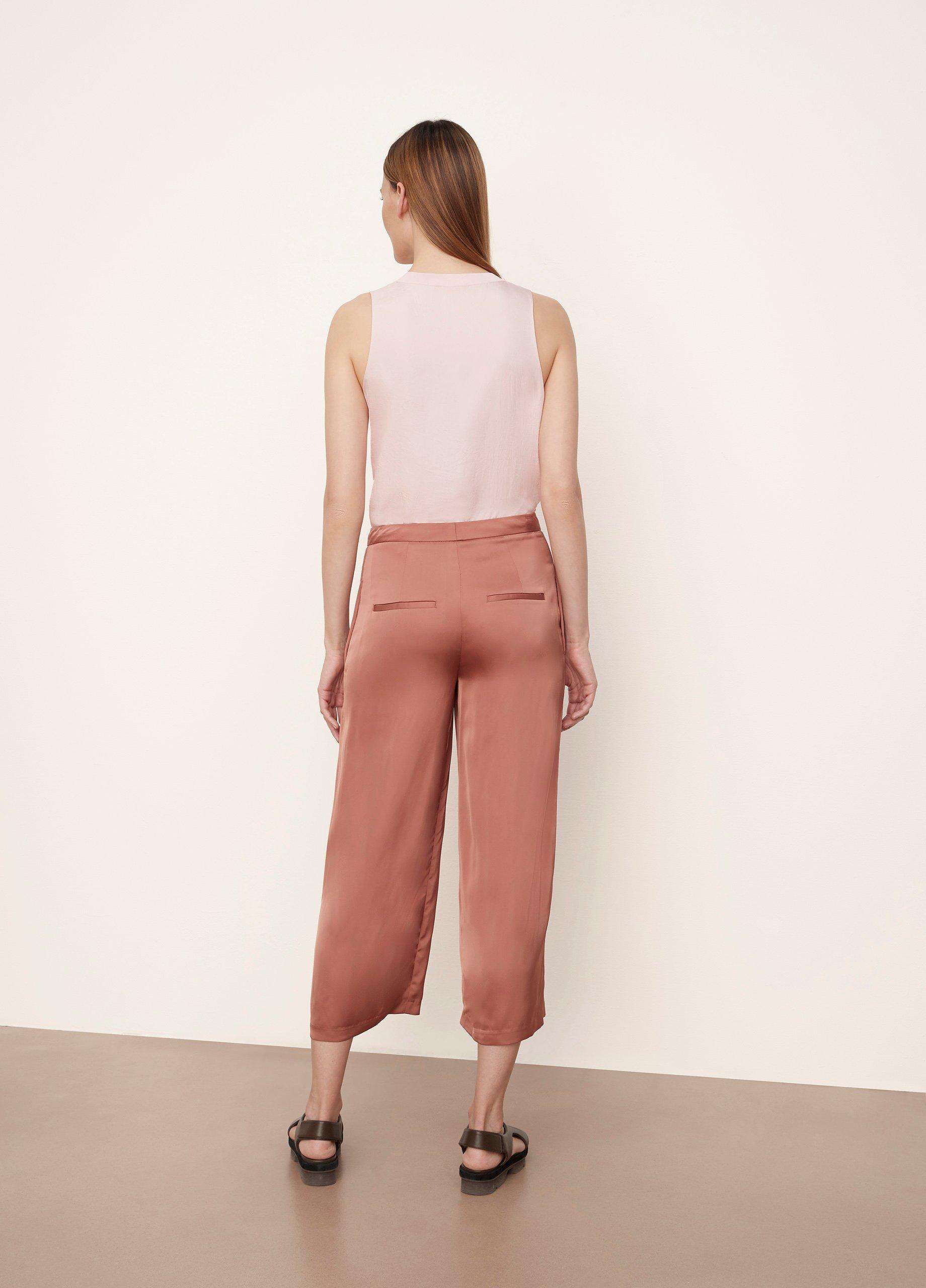 Satin Pleat-Front Wide-Leg Pant image number 3
