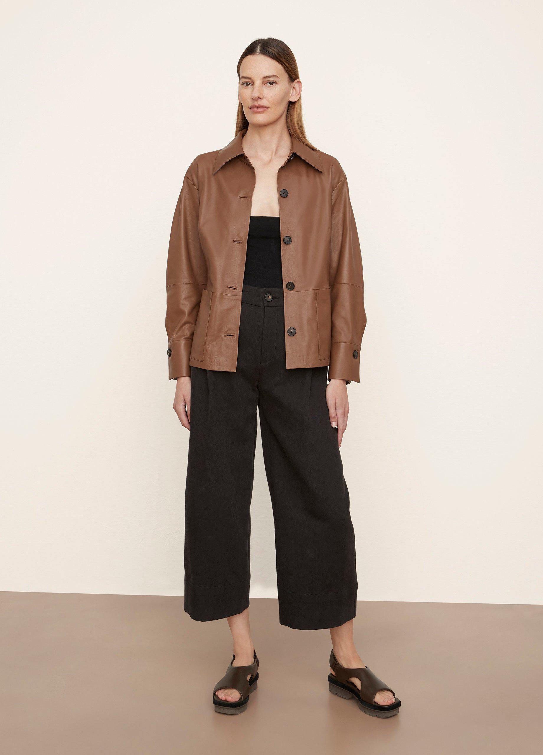 Leather Long Sleeve Overshirt image number 0