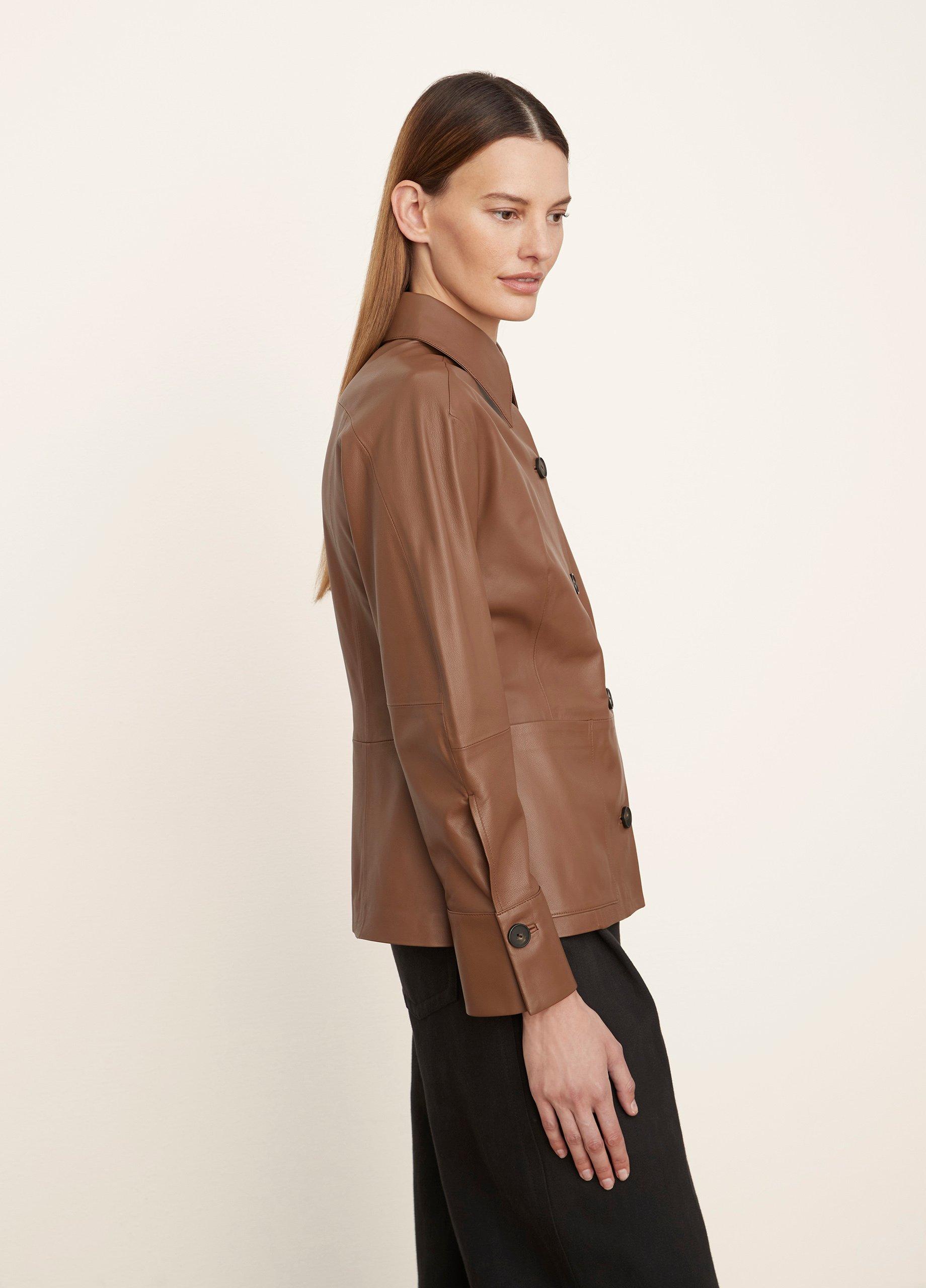 Leather Long Sleeve Overshirt image number 2