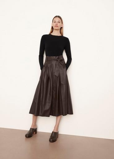 Leather Pleated Skirt image number 1