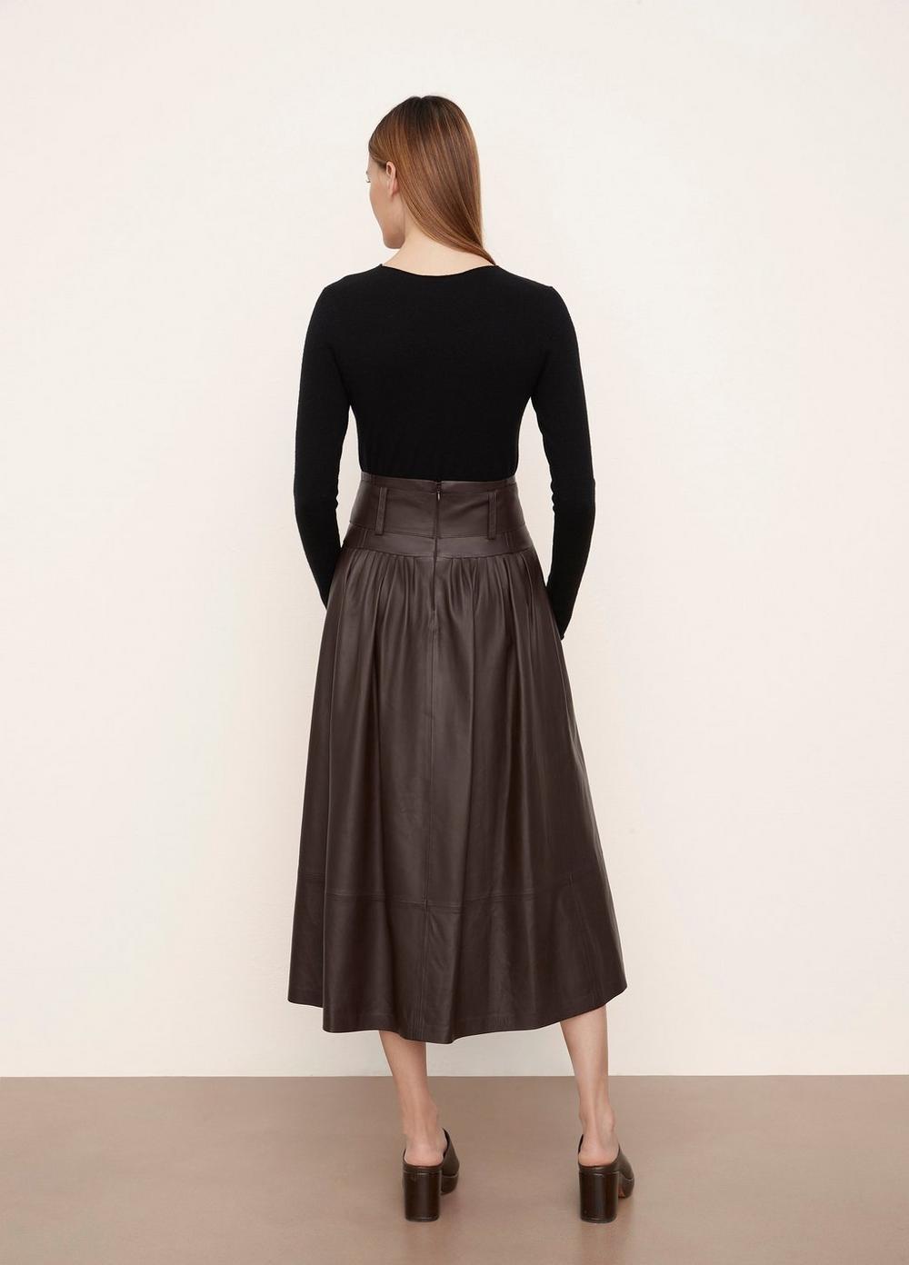 Leather Pleated Skirt