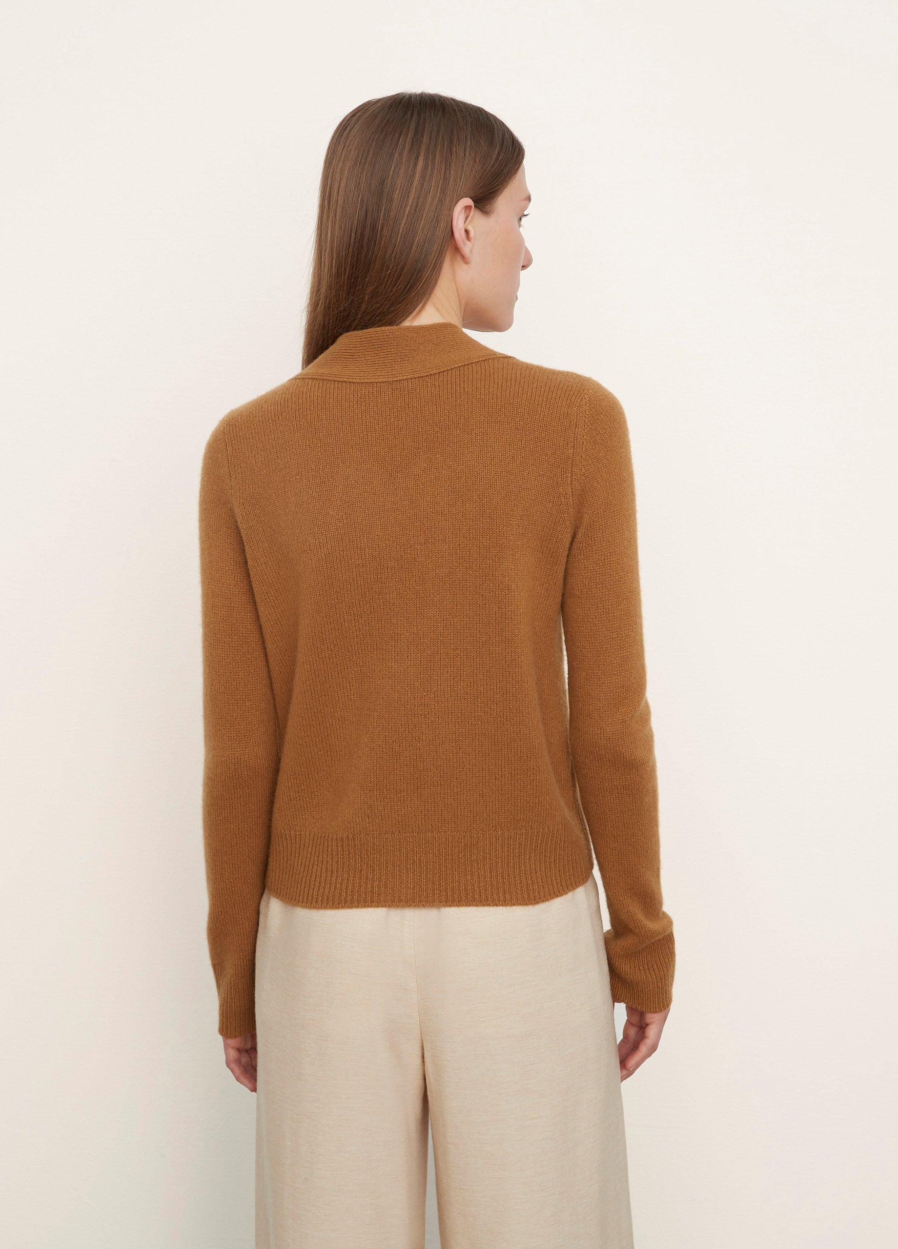 Textured Cashmere Shrunken Button Cardigan image number 3