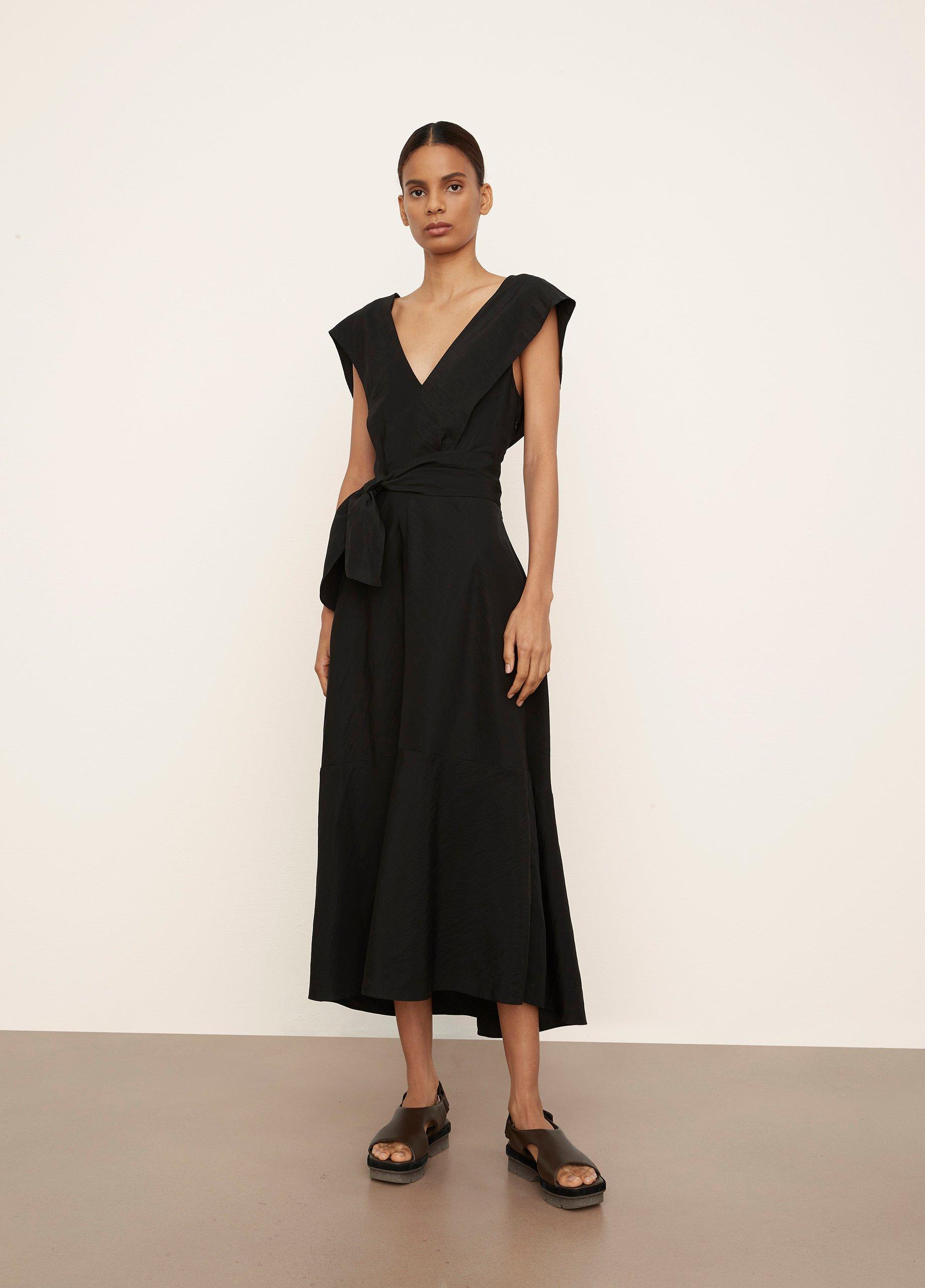 V-Neck Tie-Back Flutter-Sleeve Dress image number 0