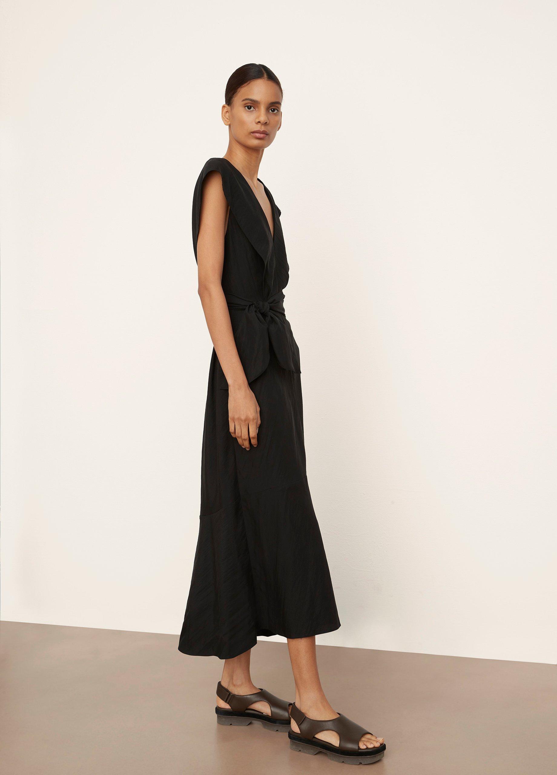 V-Neck Tie-Back Flutter-Sleeve Dress image number 2