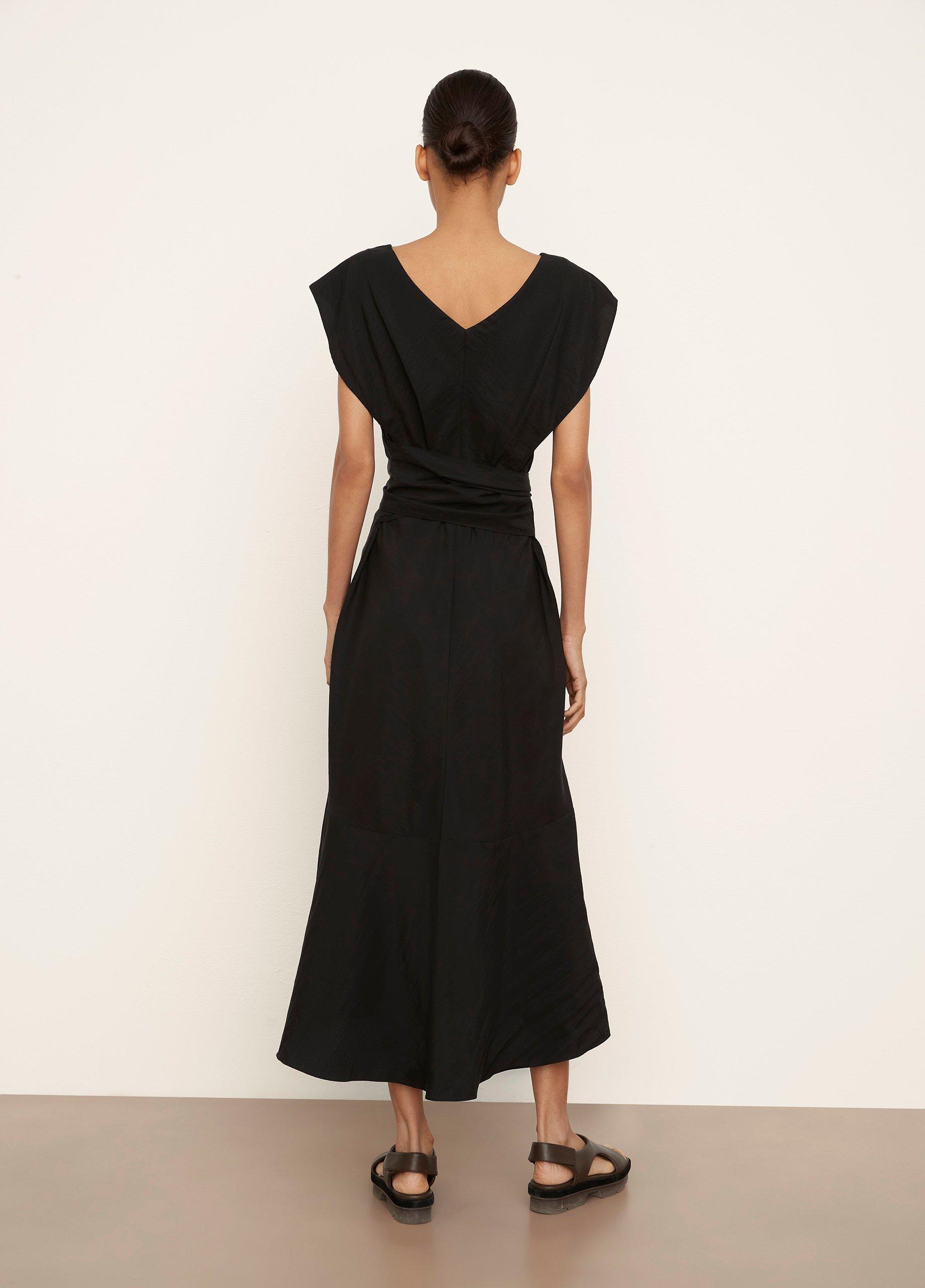 V-Neck Tie-Back Flutter-Sleeve Dress image number 3