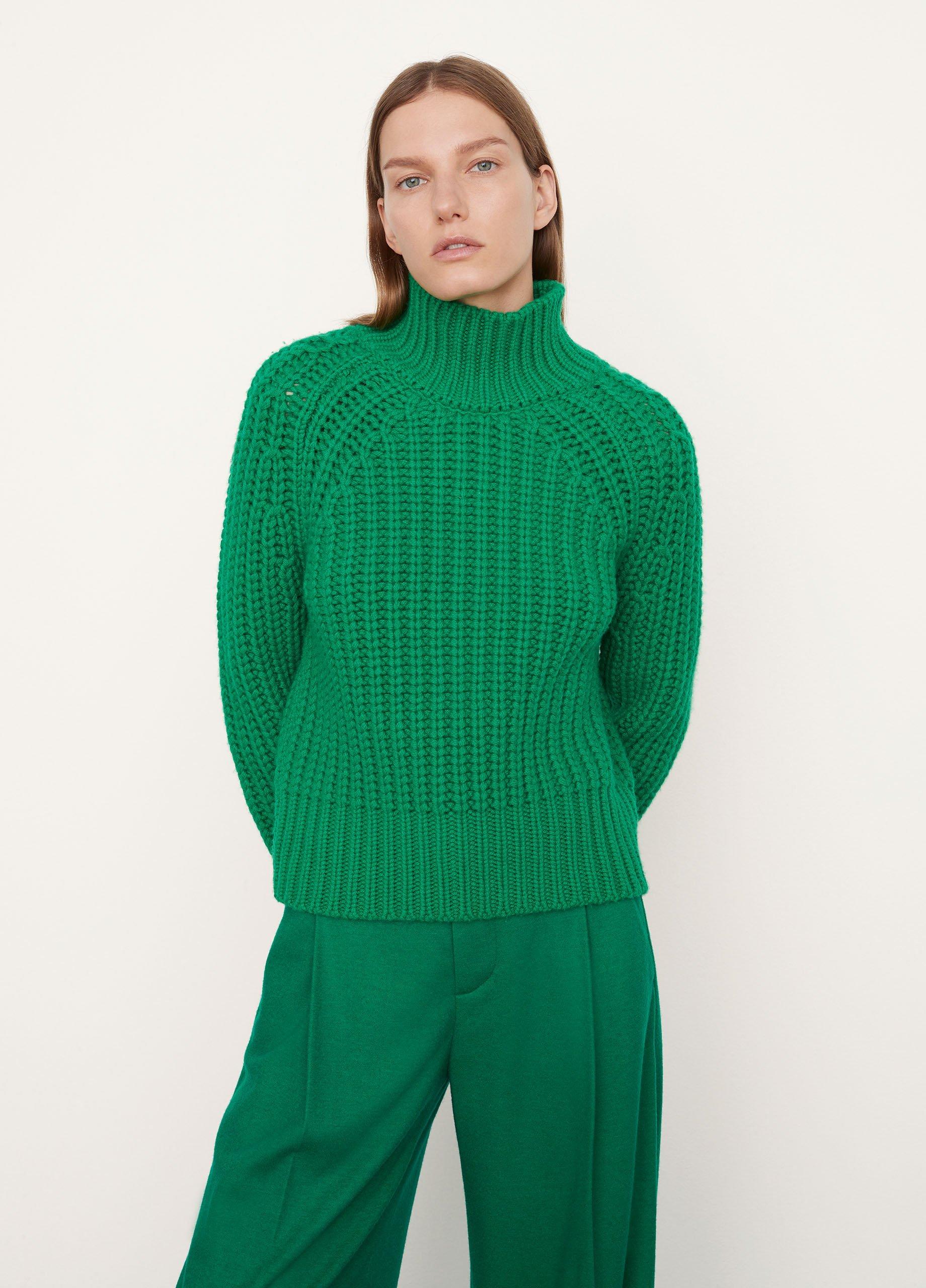 Wool and Cashmere Textured Turtleneck Sweater in Vince Products