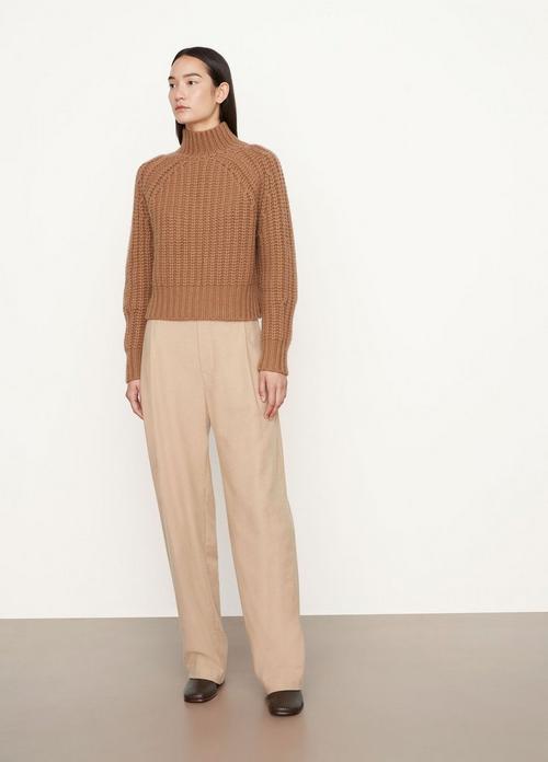 Wool and Cashmere Textured Turtleneck Sweater