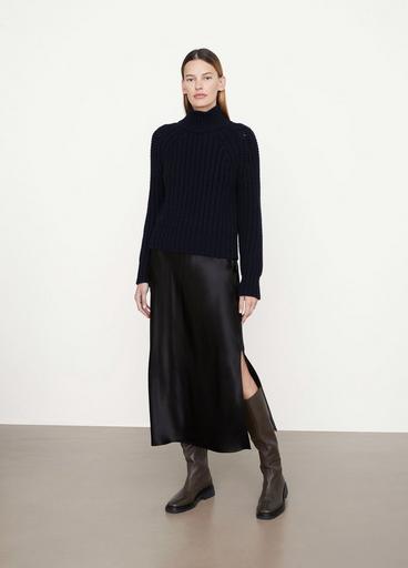 Wool and Cashmere Textured Turtleneck Sweater image number 0