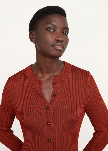 Ribbed Henley Cardigan image number 1