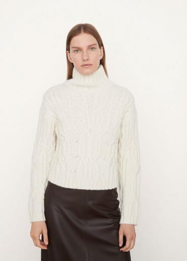 Interlaced Cable Turtleneck Sweater image number 1