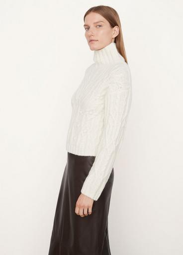 Interlaced Cable Turtleneck Sweater image number 2