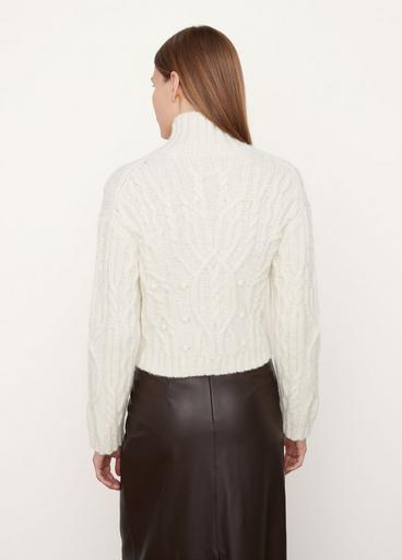 Interlaced Cable Turtleneck Sweater image number 3