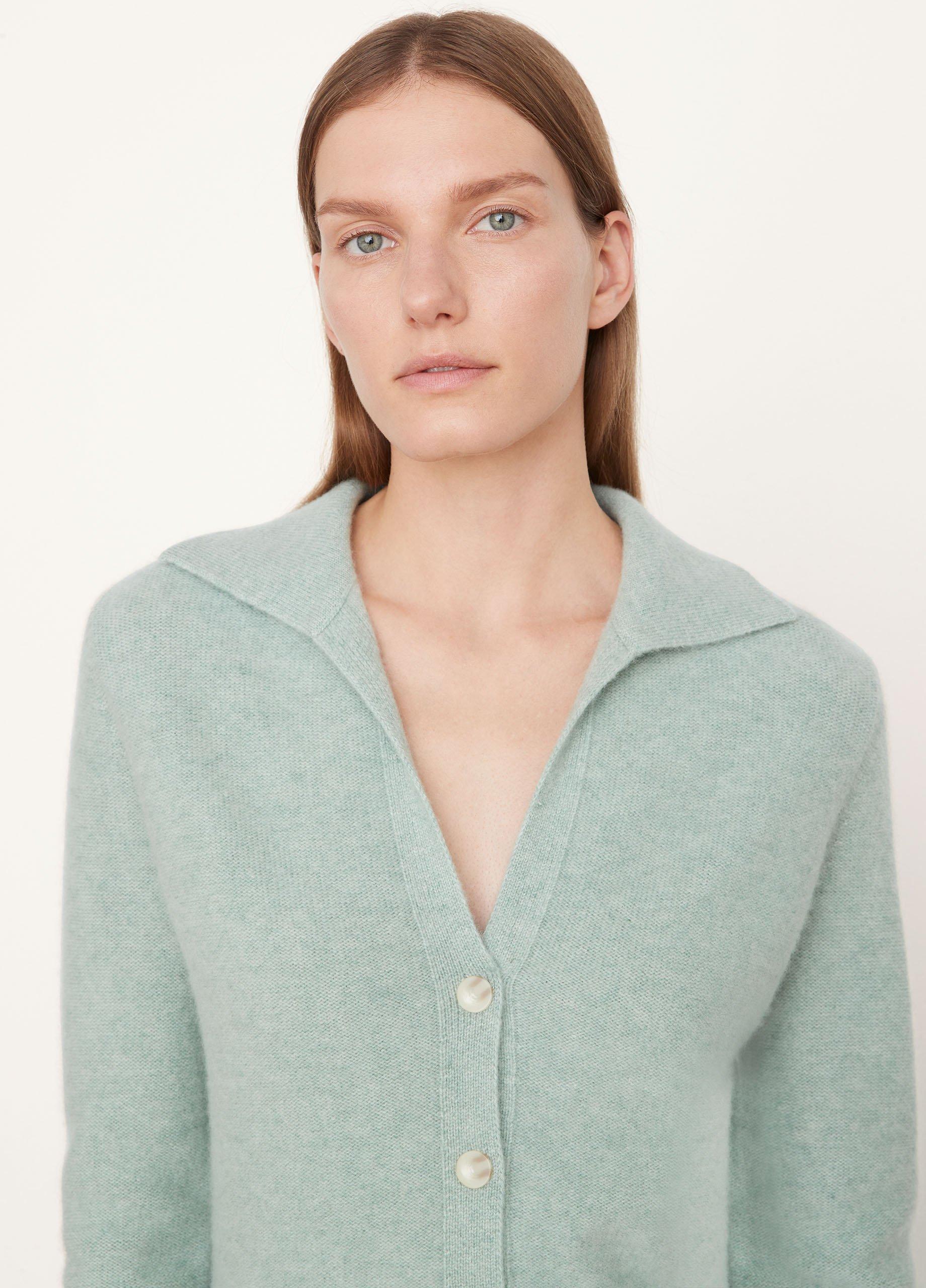 Plush Cashmere Polo Cardigan image number 1