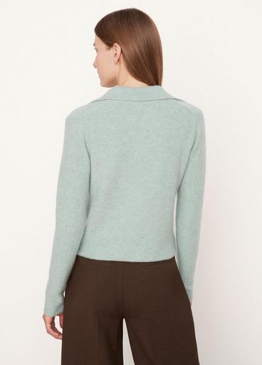 Plush Cashmere Polo Buttoned Cardigan image number 3