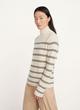 Cashmere Striped Shaker Rib Turtleneck Sweater image number 2