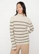 Cashmere Striped Shaker Rib Turtleneck Sweater image number 1