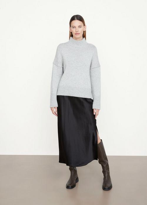 Wool and Cashmere Mock Neck Sweater