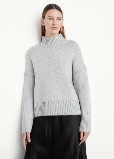 Wool and Cashmere Mock Neck Sweater in Crew Neck | Vince