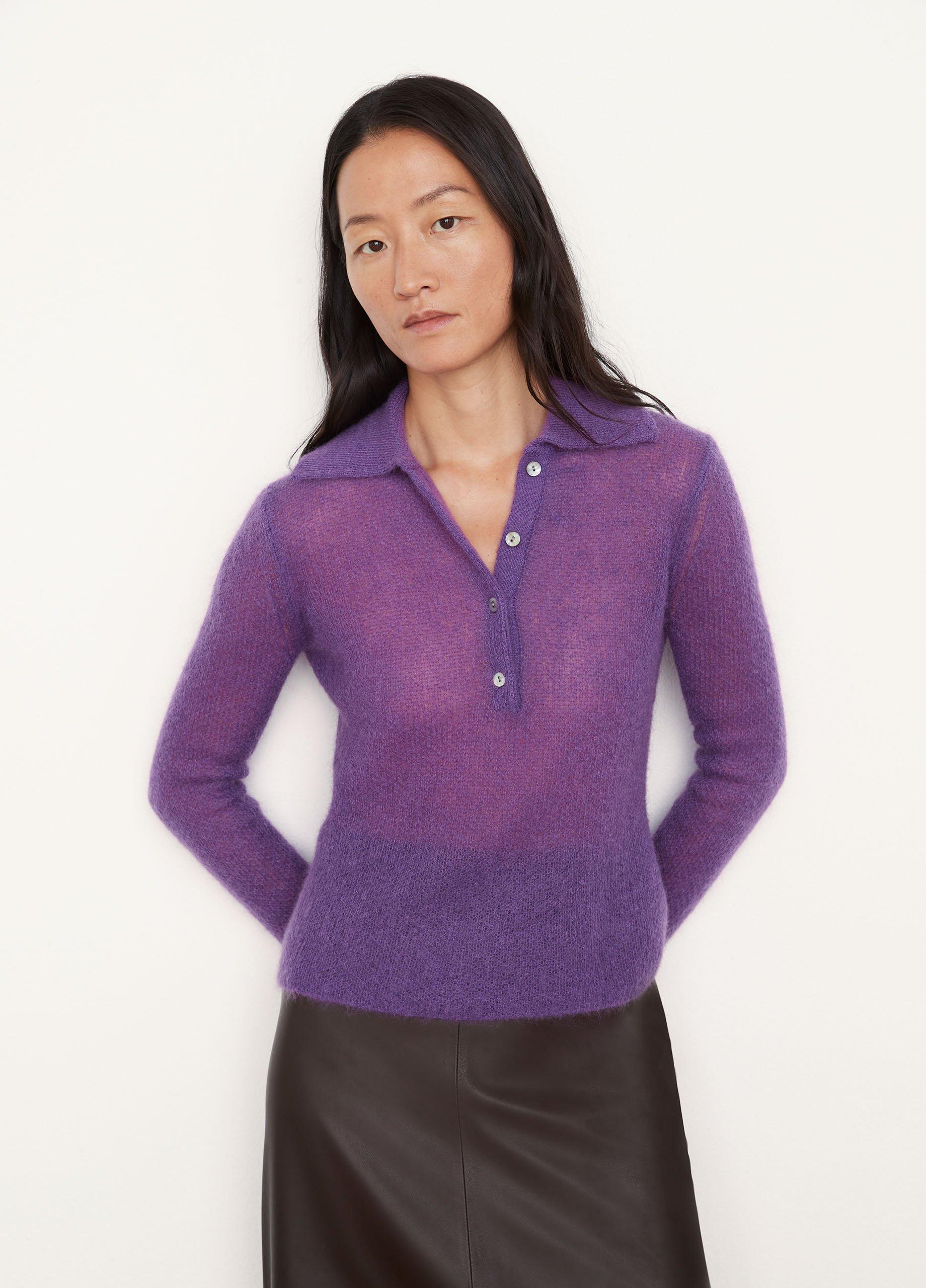 Brushed Polo Sweater in Vince Products Women | Vince