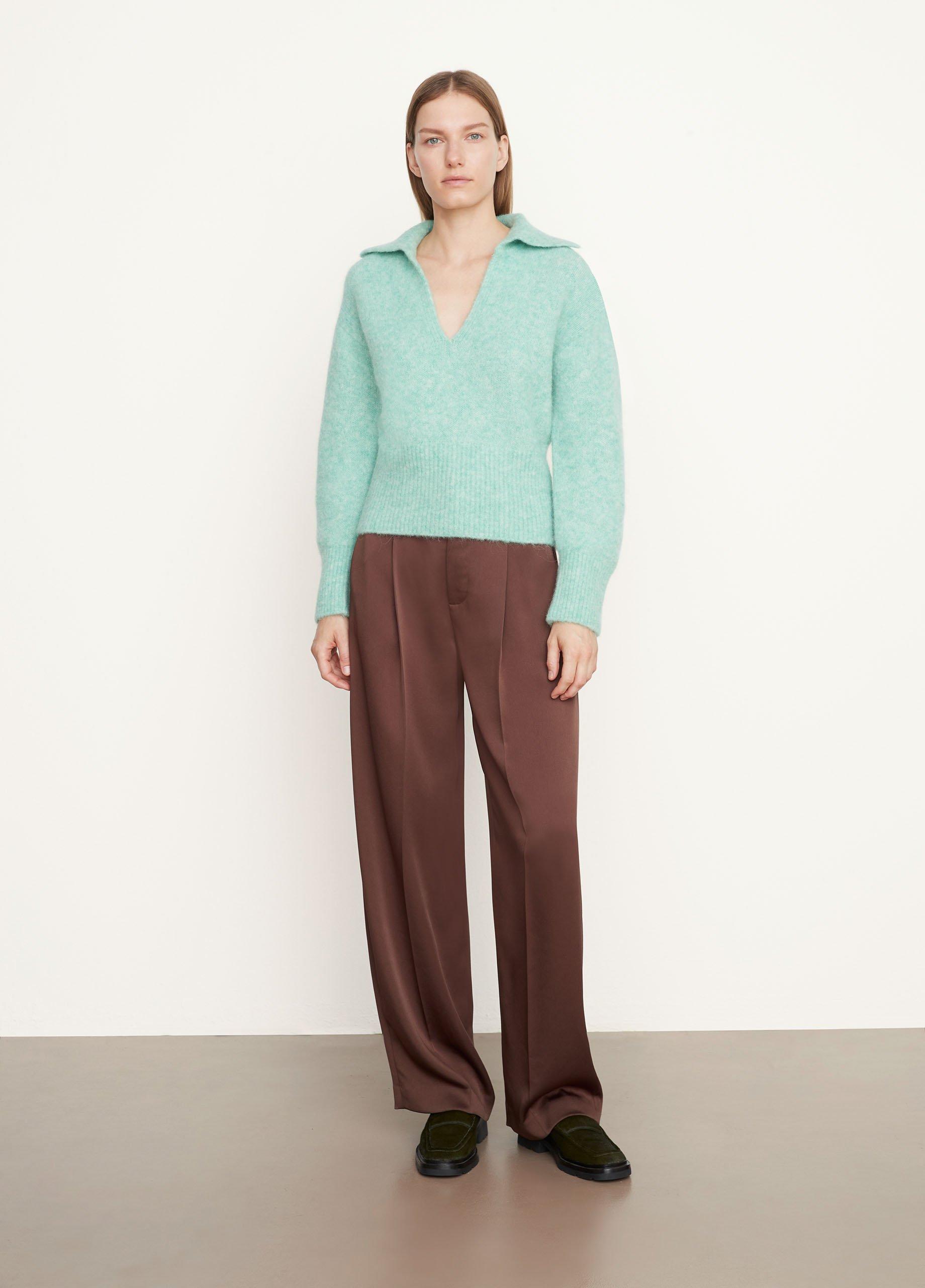 Brushed V-Neck Collar Sweater image number 0