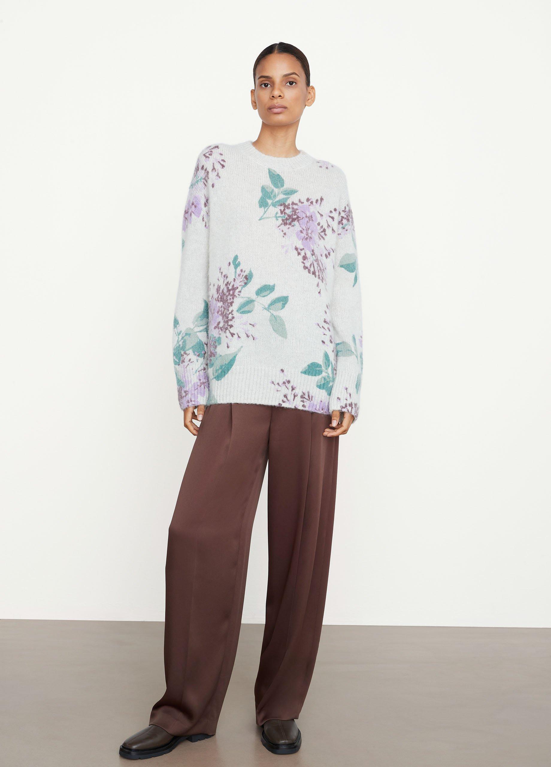 Lilac Floral-Print Sweater image number 0