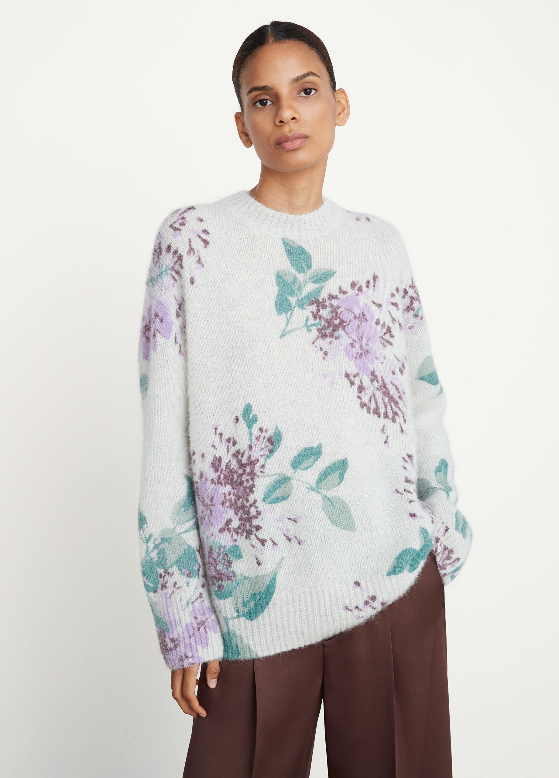 Lilac Floral-Print Sweater image number 1