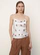 Silk Ikat Floral Draped Camisole image number 1