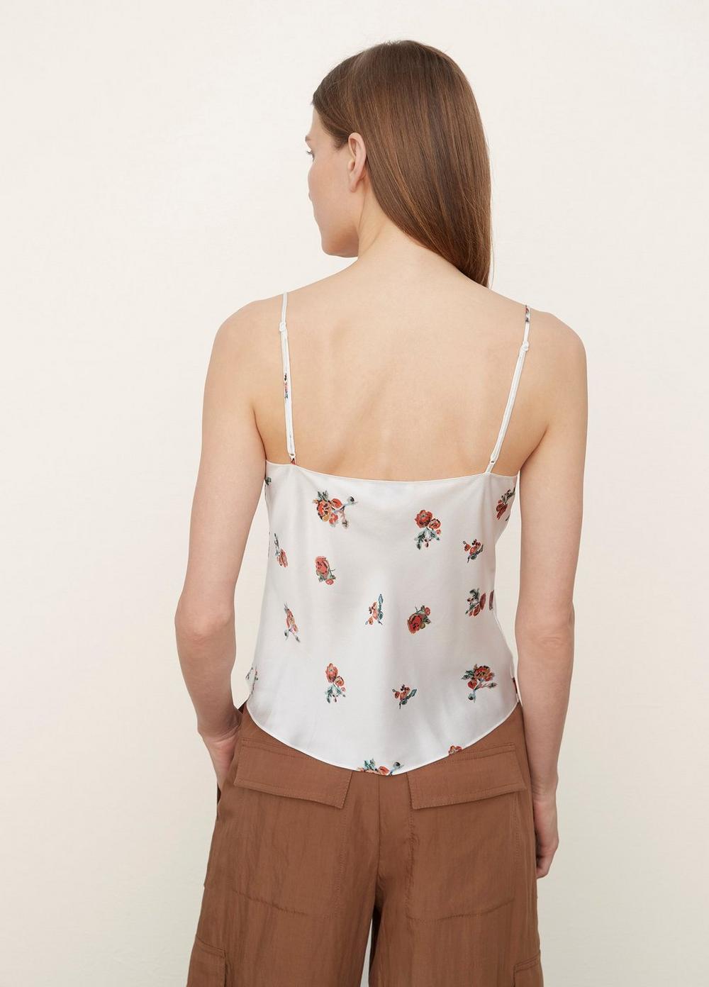 Silk Ikat Floral Draped Camisole