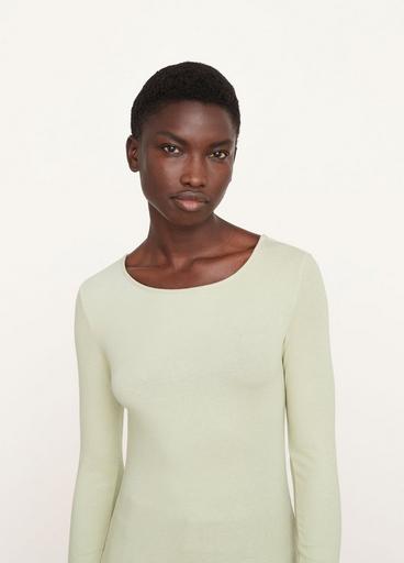 Shallow Scoop Neck Long Sleeve Shirt image number 1