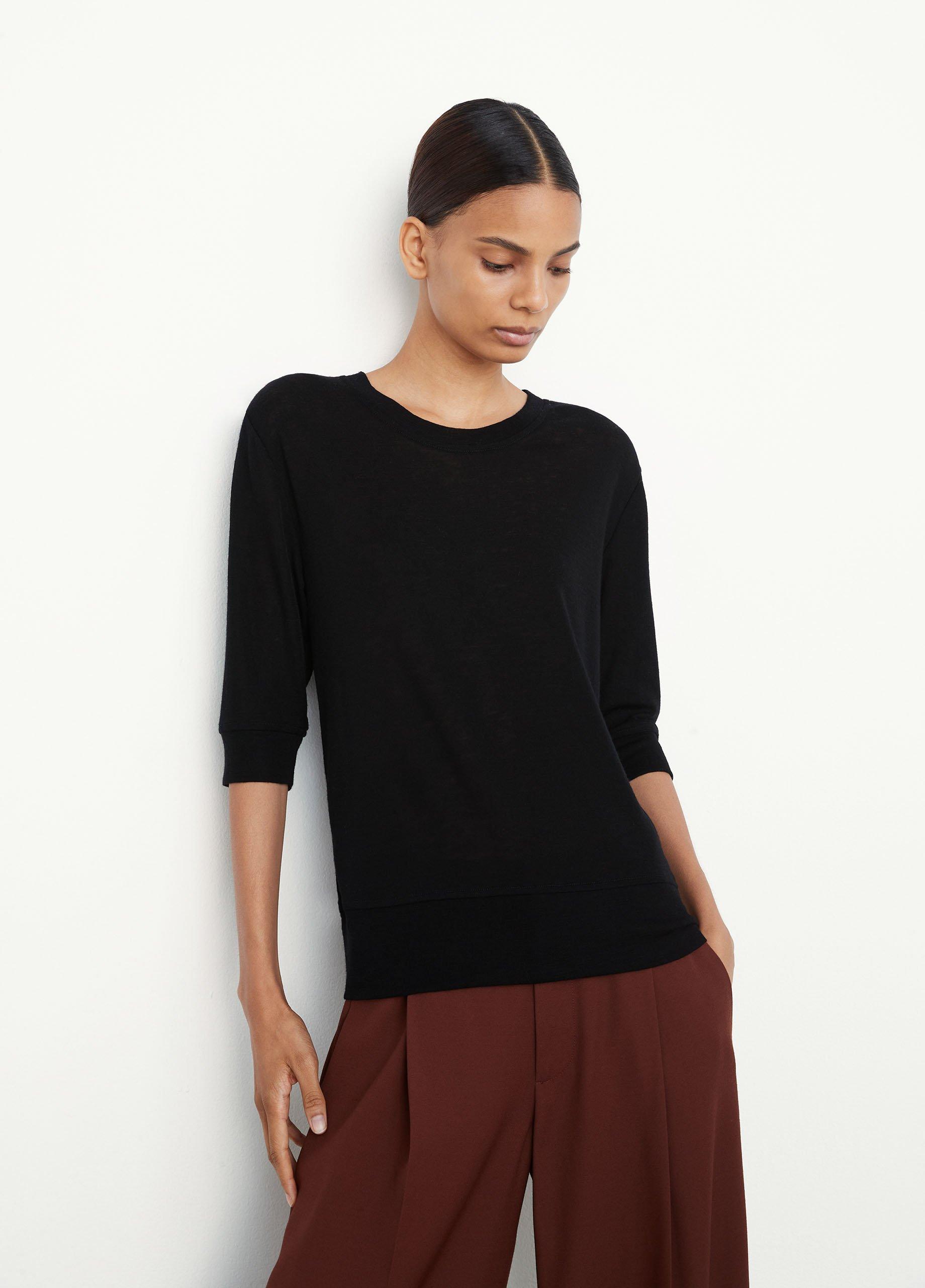 Merino Wool Elbow Sleeve Crew Neck T-Shirt image number 1