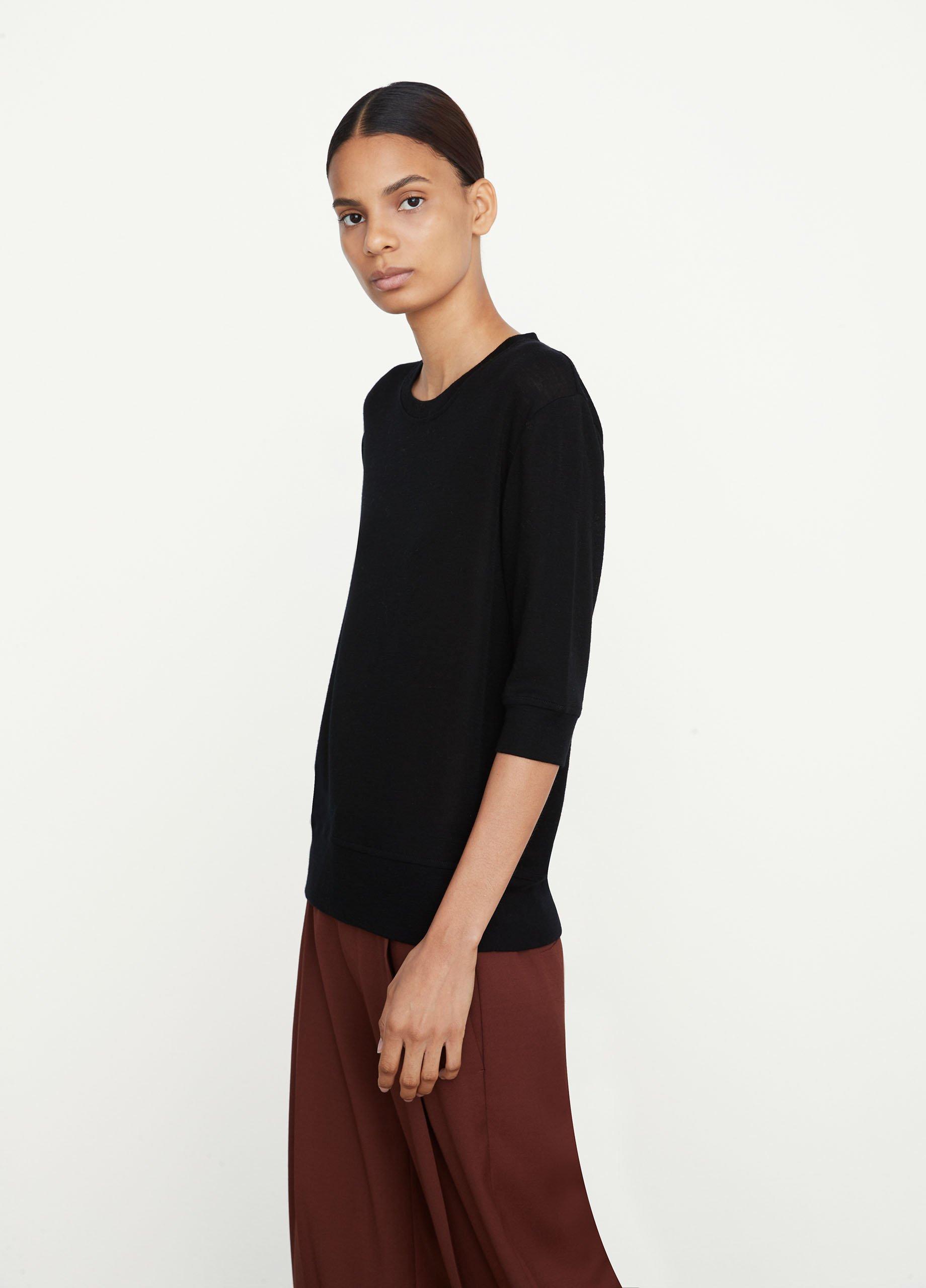Merino Wool Elbow Sleeve Crew Neck T-Shirt image number 2